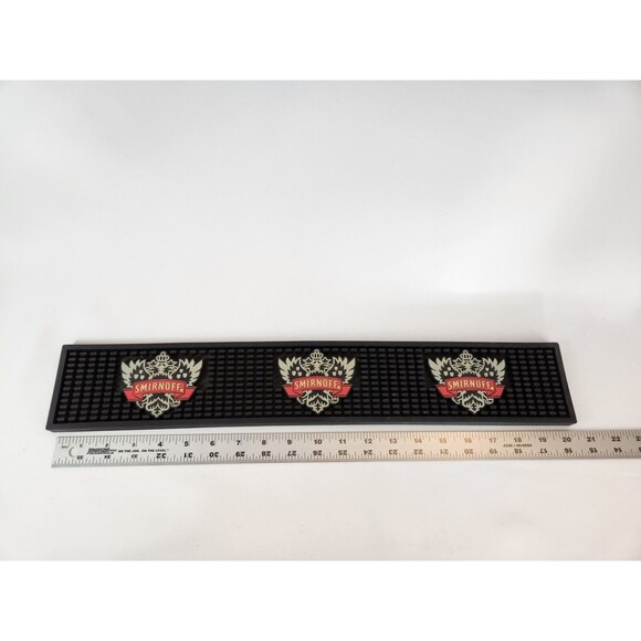 Smirnoff Logo Bar Mat Gutter Spill Mat Man cave Drink Rail Barware Black‎ Red - Picture 4 of 8